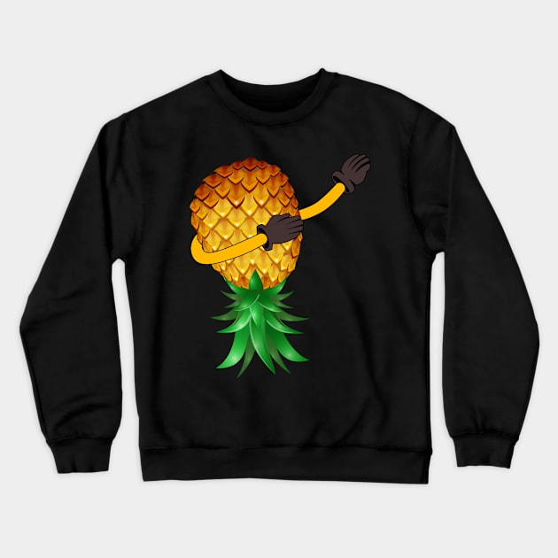 Funny Swinger Upside Down Dabbing Pineapple Crewneck Sweatshirt by LemoBoy